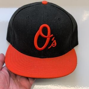 New Era Black and Orange O's Fitted Hat